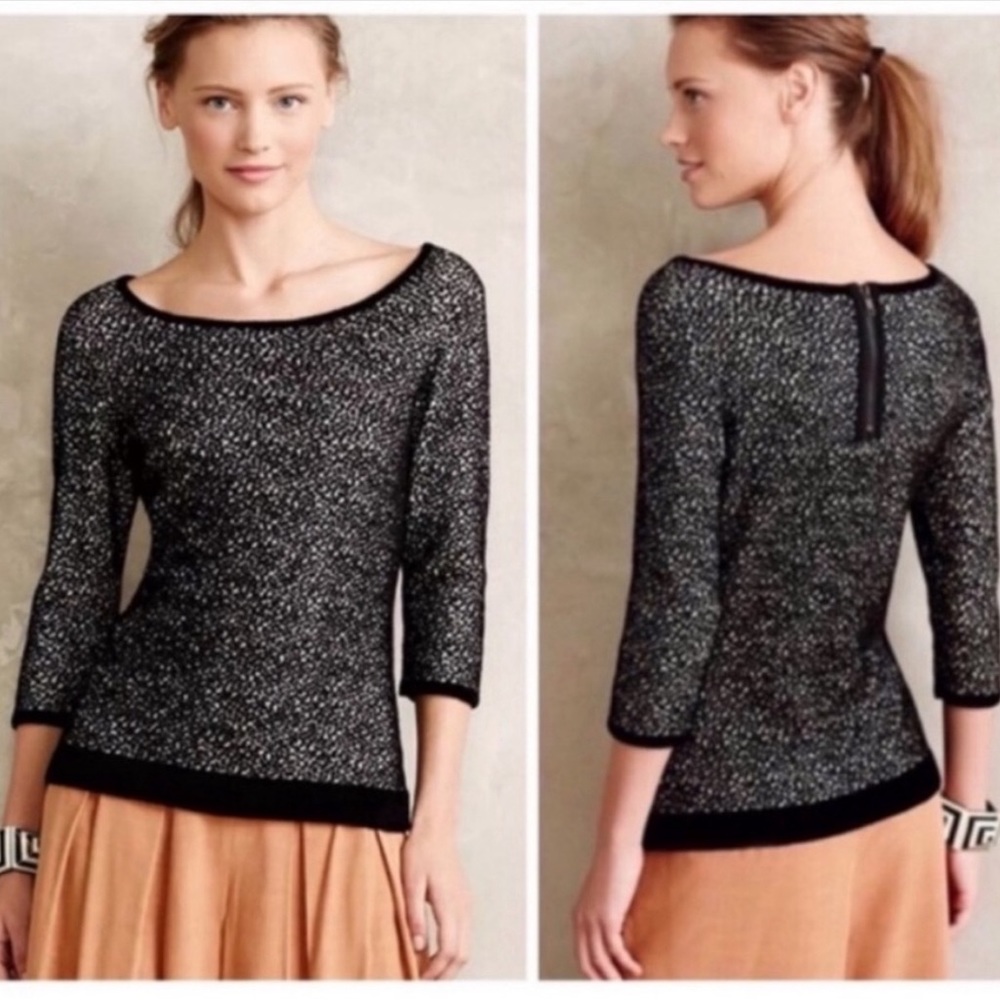 Moth Anthropologie black dot sweater
